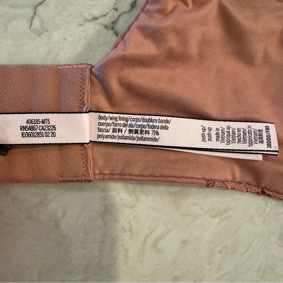 Victoria’s Secret Push-Up Bra - Blush Pink with Floral Lace Accents - 38DDD - Picture 6 of 13
